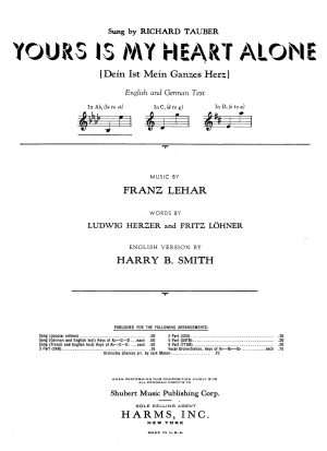 Lehar: Dein ist mein ganzes Herz