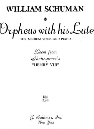 Schumann: Orpheus and His Lute
