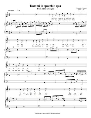 Scarlatti aria Dammi lo specchio qua