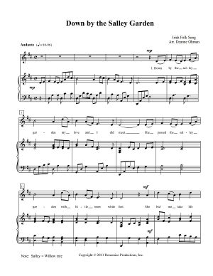 "Down By The Salley Gardens" song