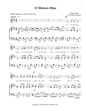 O Mistress Mine song